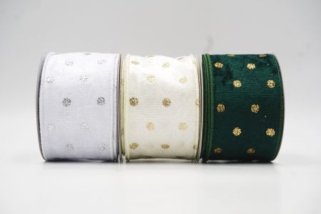 Glitter Polka Dots Velvet Wired Ribbon_KF8739 (2)